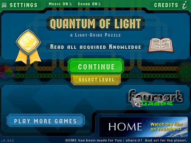 Quantum Of Light - Main Menu