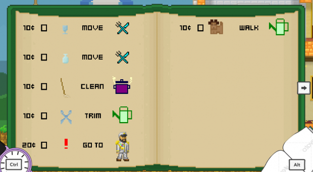 Screens from early version of game