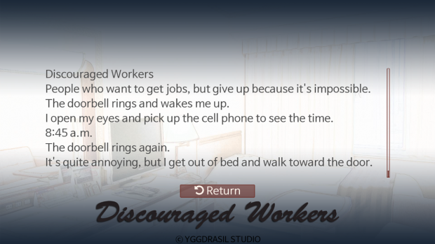Discouraged Workers Readback Screen