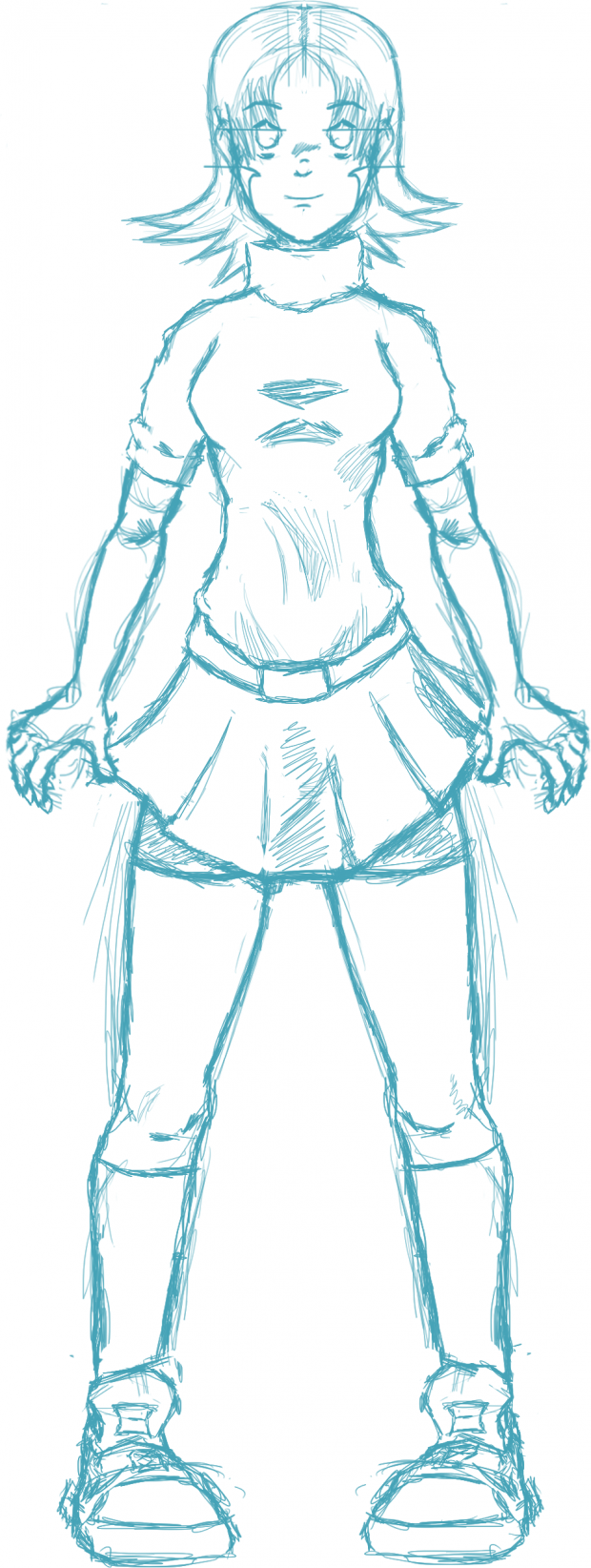 Female Protagonist - Front View (sketch)