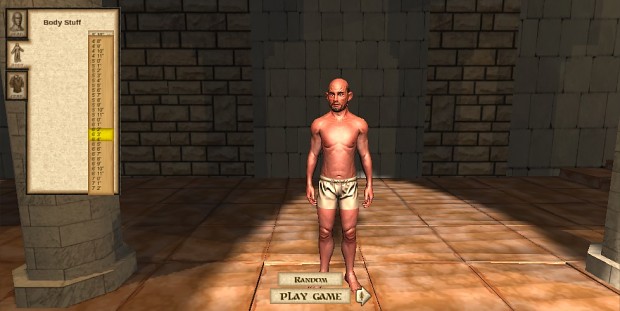 Character Creation early development screenshot