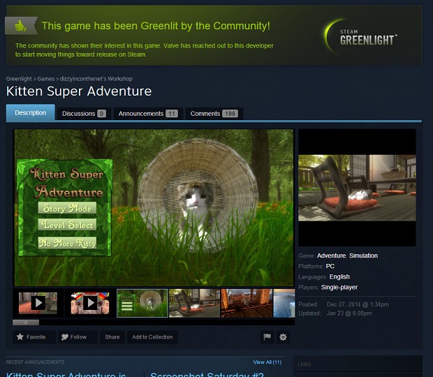 Screenshot Saturday - KittenSAdv Greenlit!