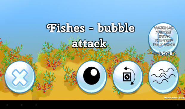Fishes - bubble attack - game mode panel