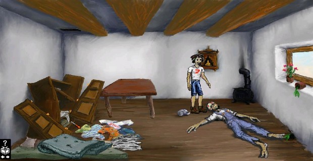 Scene from one house in the game