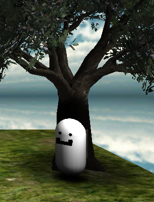 Main Character by the tree.