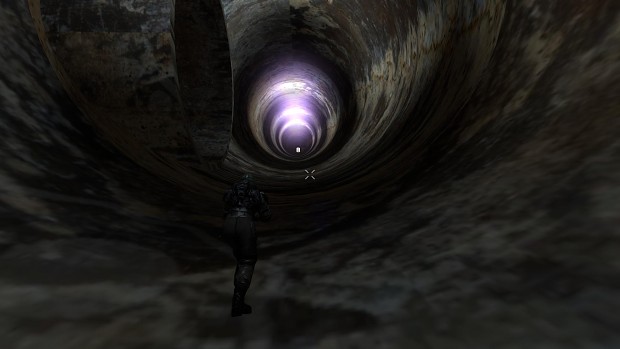 In the underground tunnel.
