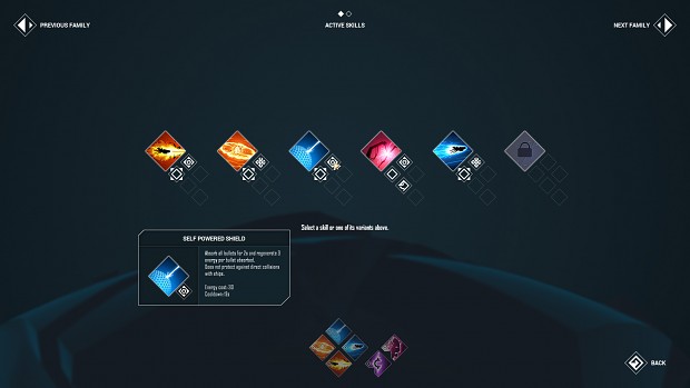 Alpha version - Skill selection menu