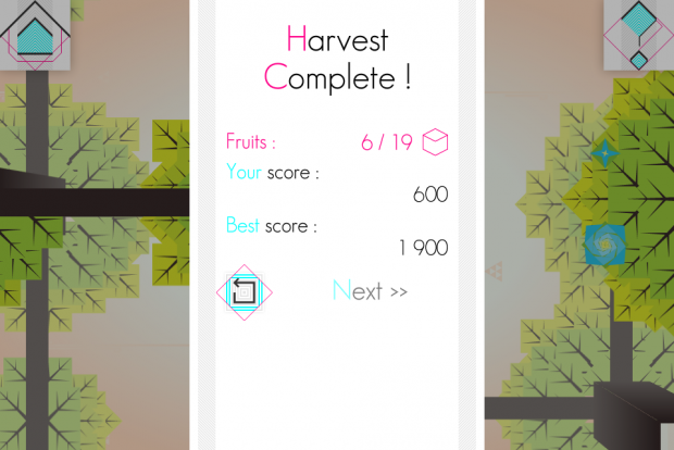 Butterfly, User Interface round 1, gameover screen
