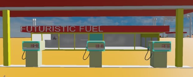 Futuristic Fuel Gas Station