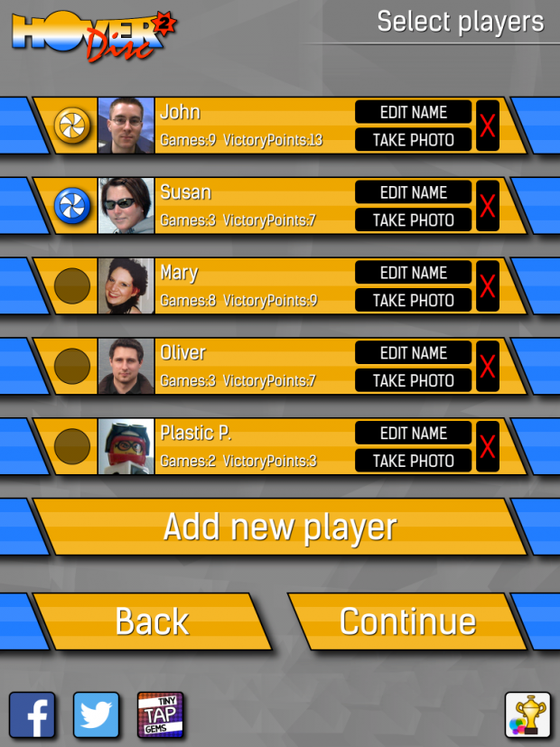 Player organizer