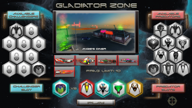 Gladiator Zone Main Menu