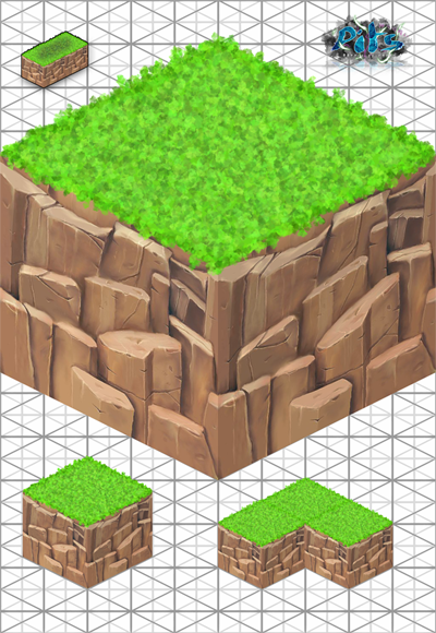 Based isometric grass tile