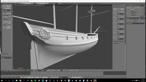 HMS Fly based sloop model progress