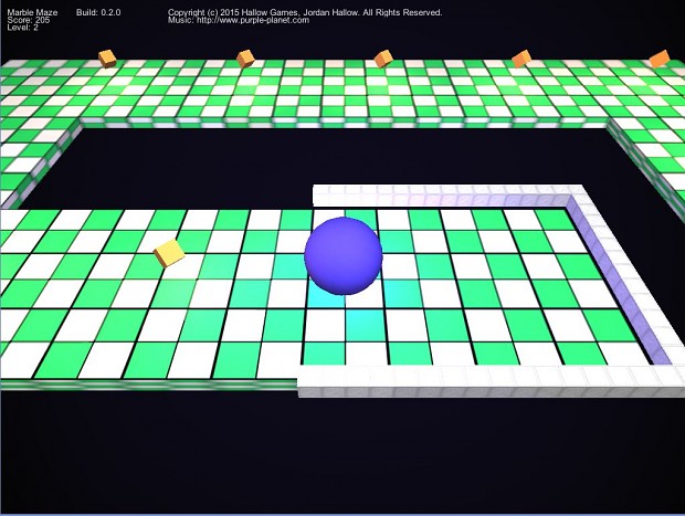 Marble Maze Version 0.2.0 Screen 1