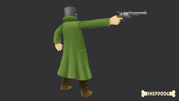 Ned Kelly with gun concept