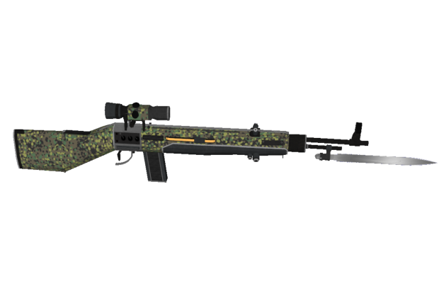 Rifle with Camo Pattern