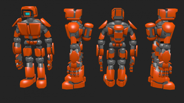 Orange robot figurine