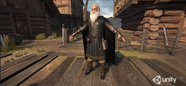 Custom Mage model without animations in t-pose