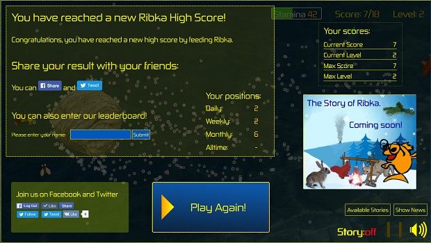 Remade Score screen of Ribka