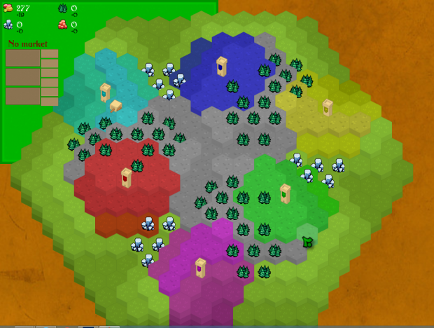 The beginning of a small map with 6 players.