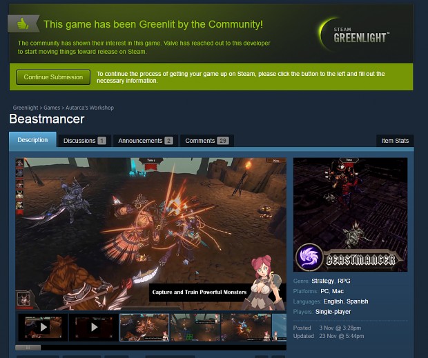 Beastmancer Greenlit!