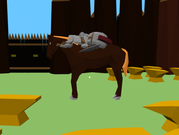 Morterra player sleeping on a horse