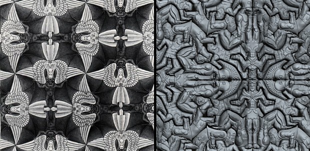 Rock Of Ages 2: Bigger & Boulder | Repeating patterns. Left image - M. C. Escher