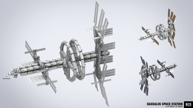 Daedalus Space Station [clay 3d]