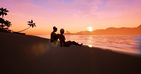 Sitting on beach in Capsa