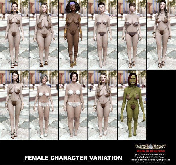 Female character variations.