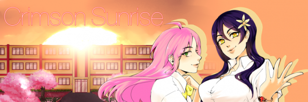 Crimson Sunrise Banner - Saya & Tsuki