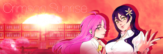Crimson Sunrise Banner - Saya & Tsuki