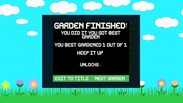 In-Game Garden Finish