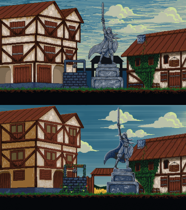 Village Square - two versions
