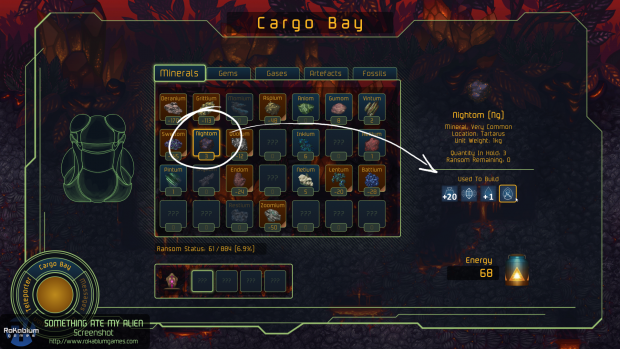 Cargo bay and customization shortcut