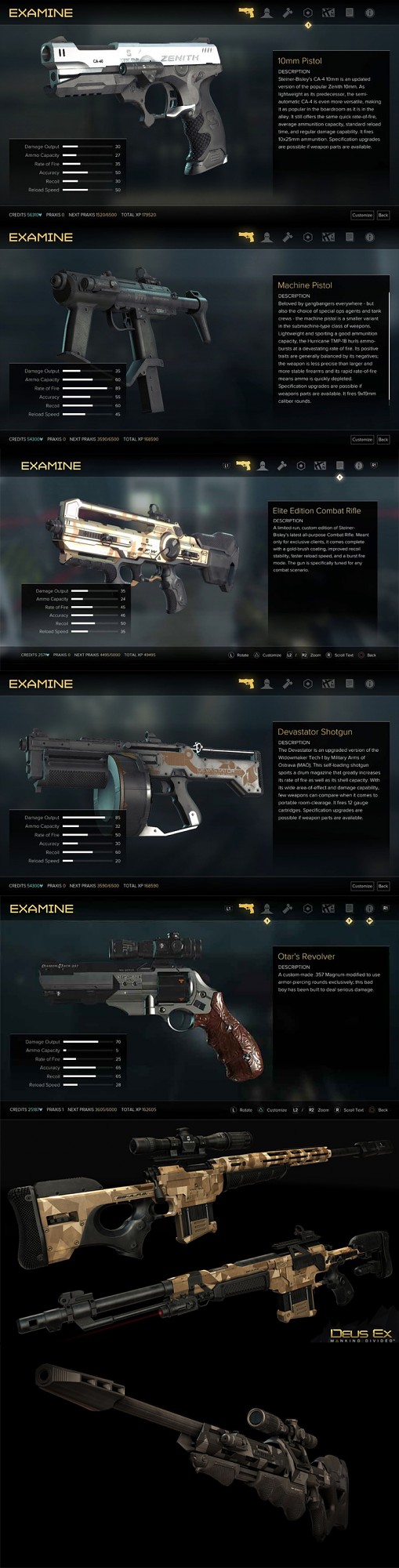 DX MD weapons to include in the weapon pool
