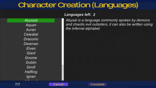 Character Creation