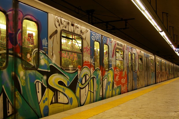 Rome subway graffiti