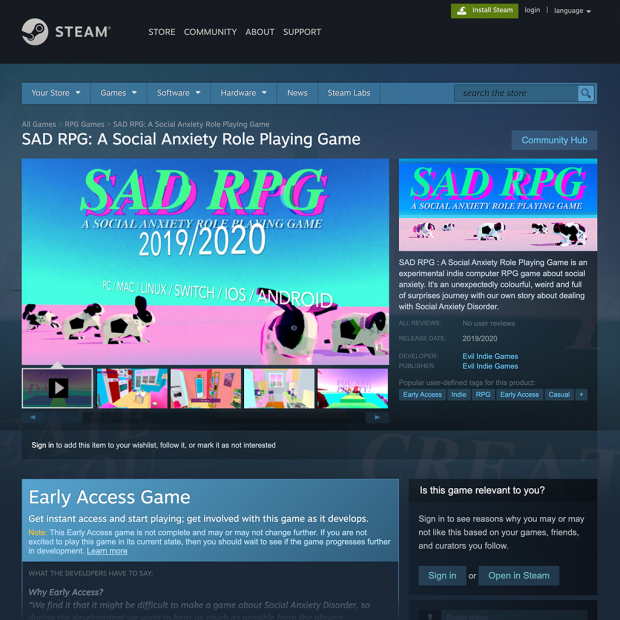 SAD RPG will be released on Steam