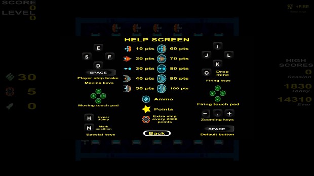 Help screen