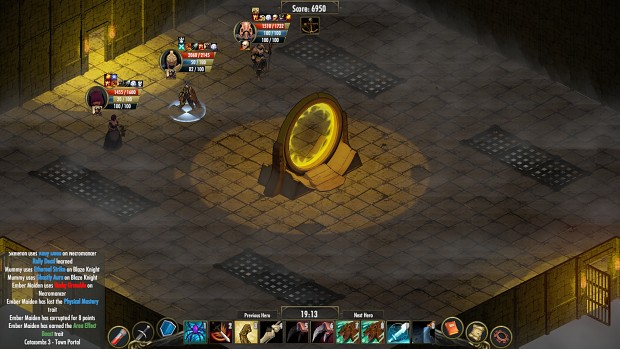Visiting the Town Portal in the Dungeon in Emberlight