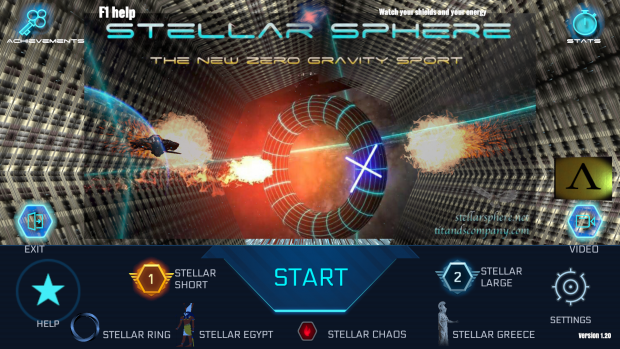Main menu with the new area "Stellar Ring"