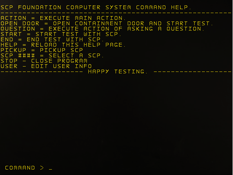 command help screen