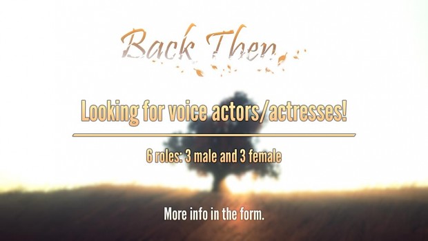 Back Then - Looking for voice actors/actresses