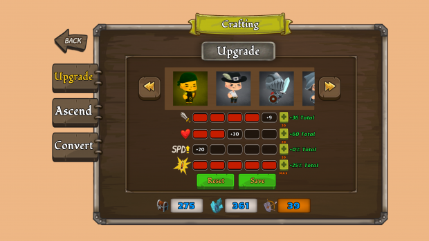 New crafting Screen