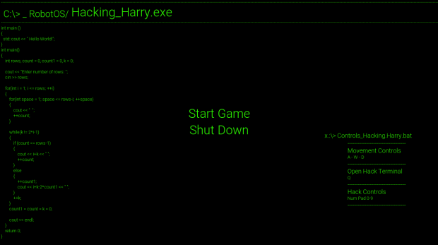 Hacking Harry Main Menu