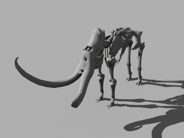 Low-poly mammooth skeleton