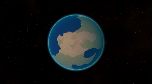 Earth-like procedurally generated planet