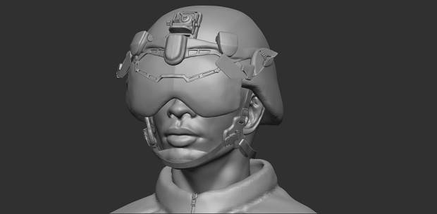 Combat helmet modelling render
