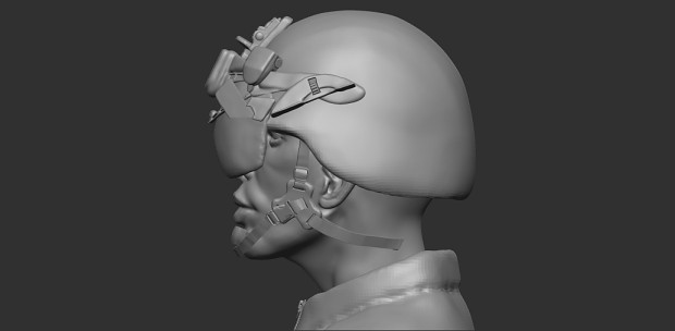 Combat helmet modelling render